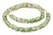 The Bead Chest African Disk Recycled Glass Beads - Full Strand of Eco-Friendly Ghanaian Rondelle Beads (Forest Green Mist)